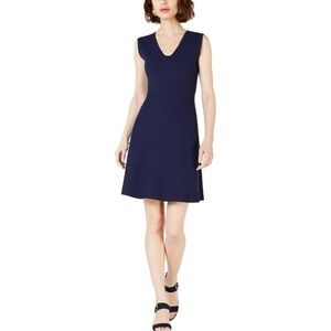 🛍️ MAISON JULES Sleeveless Fit & Flare Navy Blue Dress - Size M